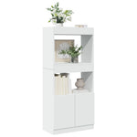 Hoge Kast 92X33X Bewerkt Hout Wit