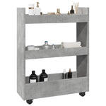 Opbergtrolley Smal 3-Laags Bewerkt Hout