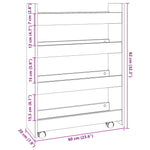 Opbergtrolley Smal 4-Laags Bewerkt Hout