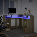 Bureau Met Led-Verlichting Hout Kleur