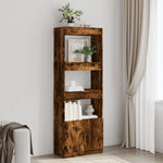 Hoge Kast 92X33X Bewerkt Hout Kleurig Gerookt Eiken