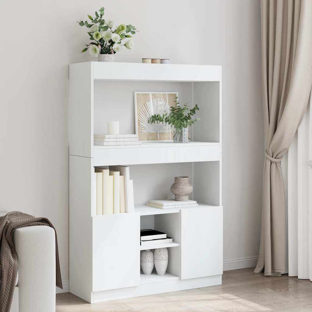 Hoge Kast 92X33X Bewerkt Hout Wit
