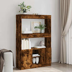Hoge Kast 92X33X Bewerkt Hout Kleurig Gerookt Eiken