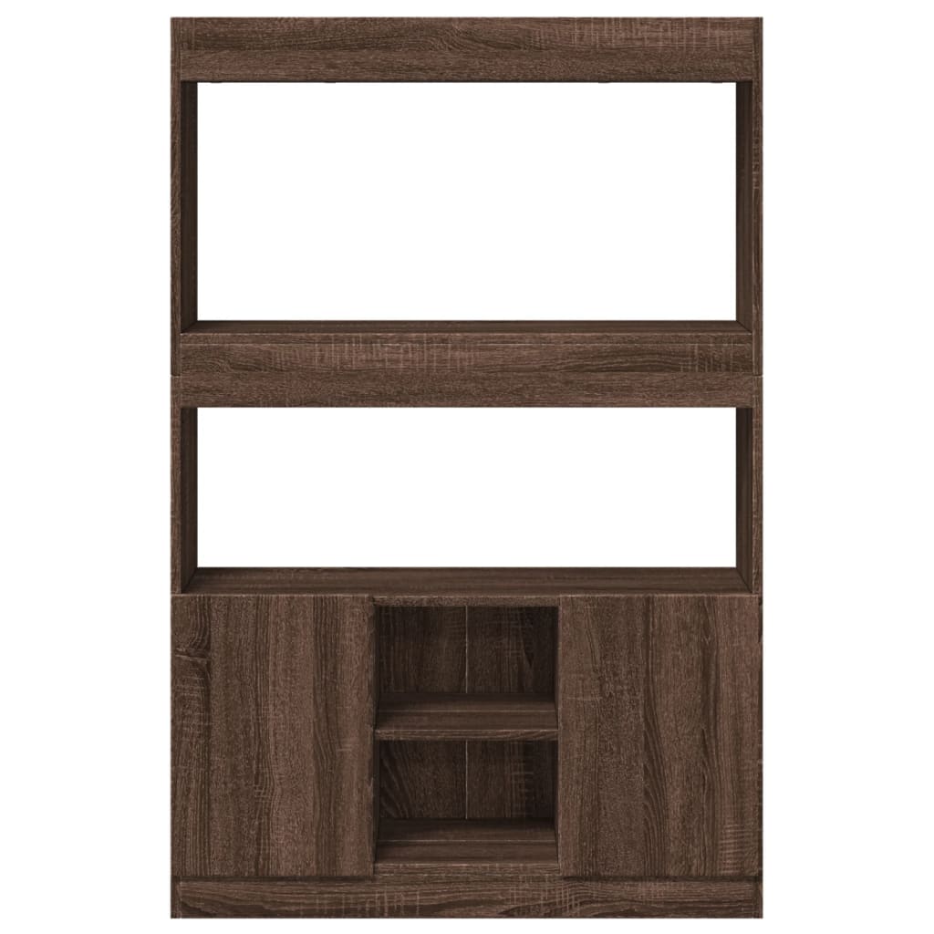 Hoge Kast 92X33X Bewerkt Hout Bruin Eikenkleur