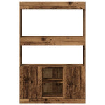Hoge Kast 92X33X Bewerkt Hout Kleurig Oud Hout