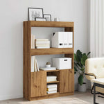 Hoge Kast 92X33X Bewerkt Hout Artisanaal Kleur Eiken