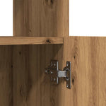 Hoge Kast 92X33X Bewerkt Hout Artisanaal Kleur Eiken