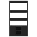 Hoge Kast 92X33X Bewerkt Hout Zwart