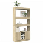 Hoge Kast 92X33X Bewerkt Hout Kleurig Sonoma Eiken