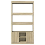 Hoge Kast 92X33X Bewerkt Hout Kleurig Sonoma Eiken