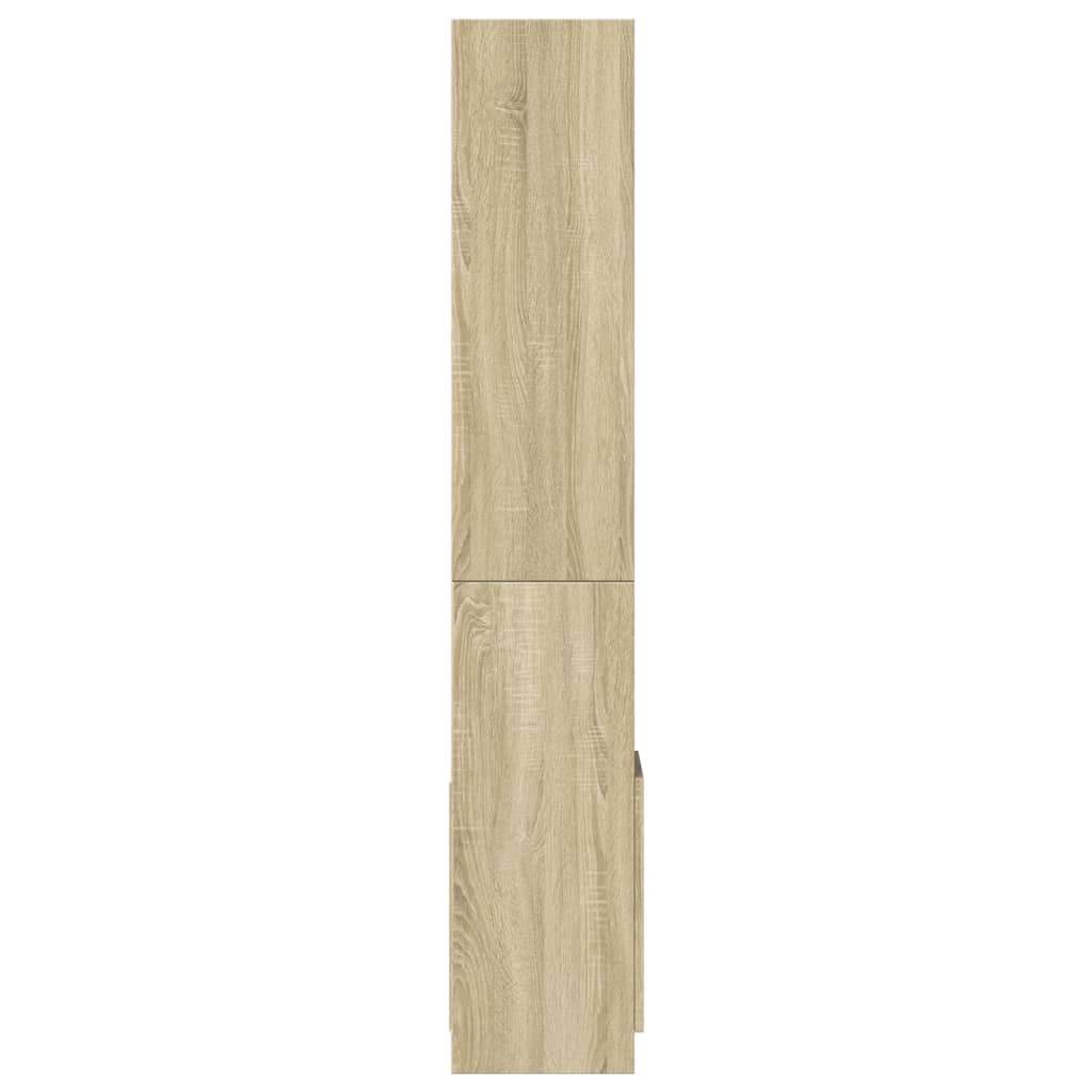 Hoge Kast 92X33X Bewerkt Hout Kleurig Sonoma Eiken