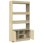 Hoge Kast 92X33X Bewerkt Hout Kleurig Sonoma Eiken