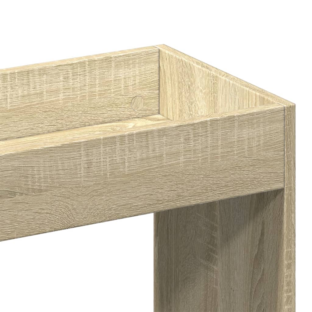 Hoge Kast 92X33X Bewerkt Hout Kleurig Sonoma Eiken