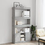 Hoge Kast 92X33X Bewerkt Hout Betongrijs