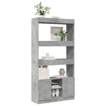 Hoge Kast 92X33X Bewerkt Hout Betongrijs