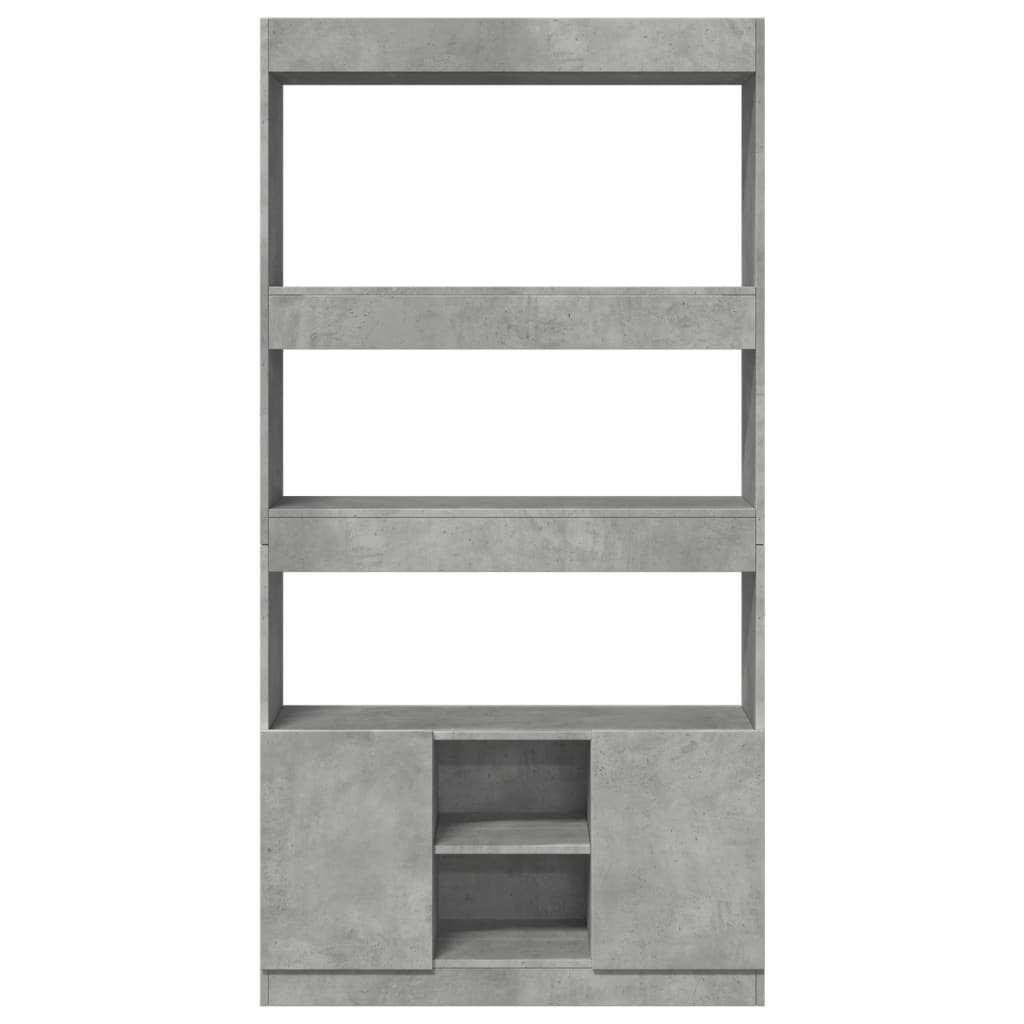 Hoge Kast 92X33X Bewerkt Hout Betongrijs
