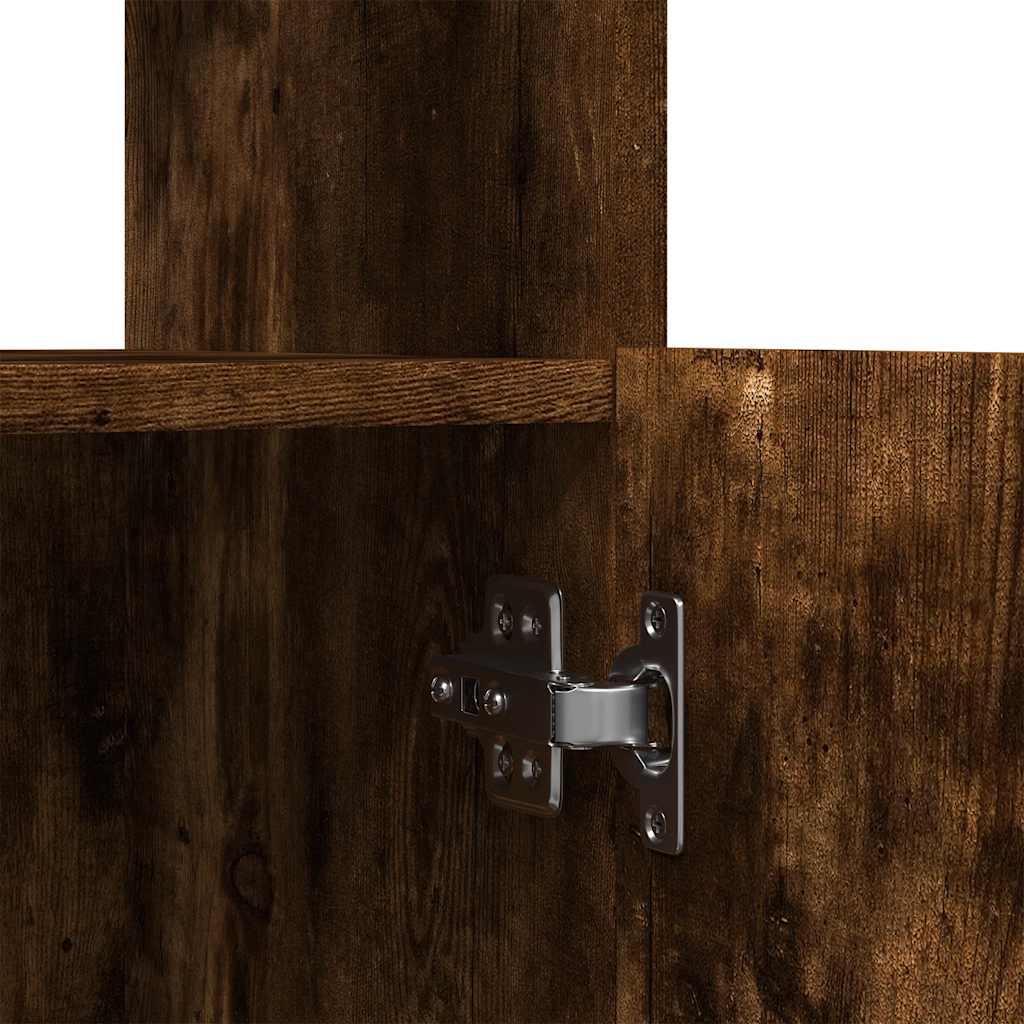 Hoge Kast 92X33X Bewerkt Hout Kleurig Gerookt Eiken