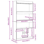Hoge Kast 92X33X Bewerkt Hout Eikenkleurig Grijs Sonoma