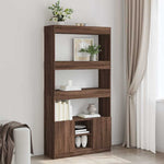 Hoge Kast 92X33X Bewerkt Hout Bruin Eikenkleur