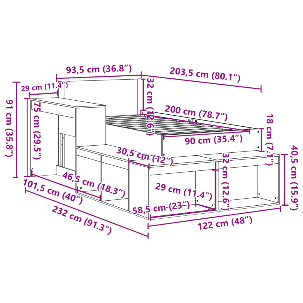 Bedframe Zonder Matras Massief Grenenhout