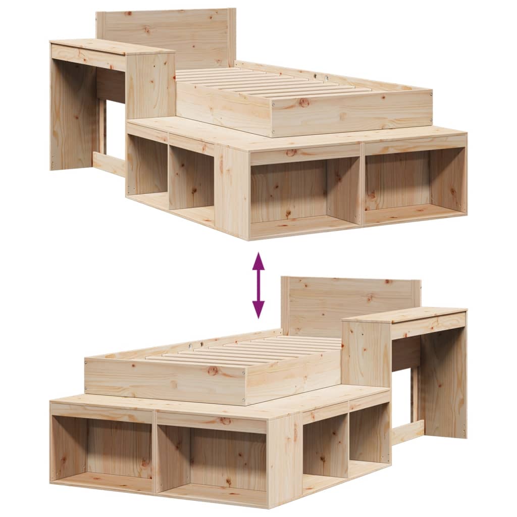 Bedframe Zonder Matras Massief Grenenhout