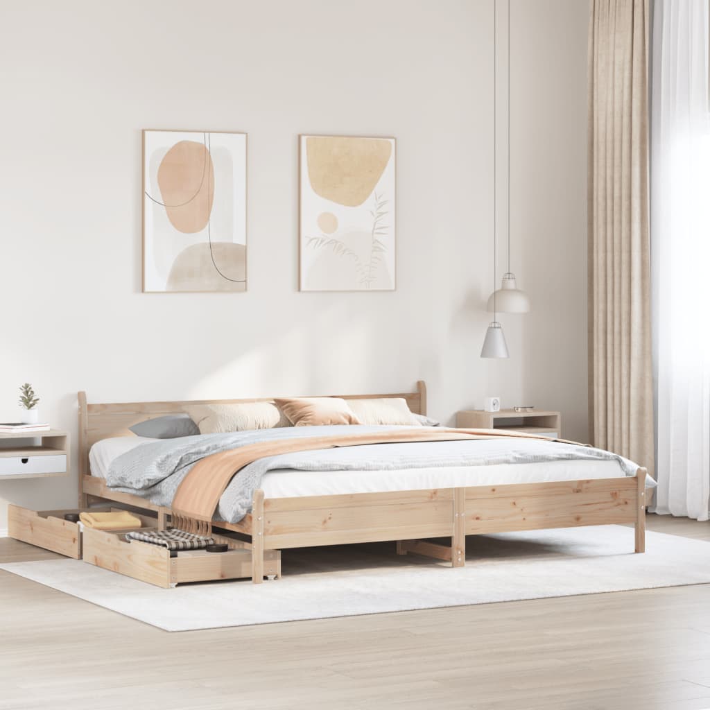 Bedframe Zonder Matras Massief Grenenhout