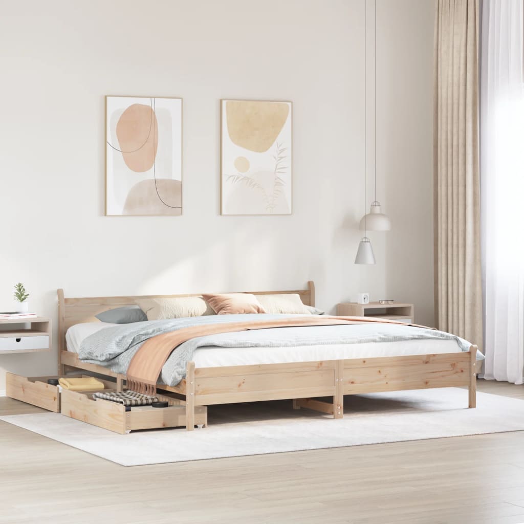 Bedframe Zonder Matras Massief Grenenhout