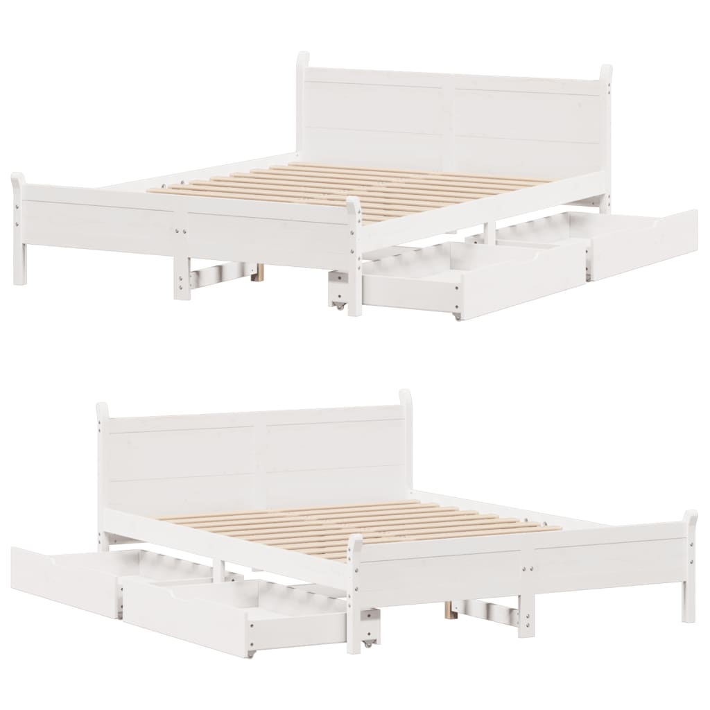Bedframe Zonder Matras Massief Grenenhout