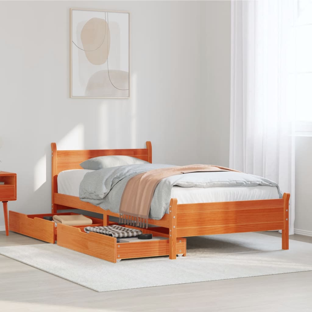 Bedframe Zonder Matras Massief Grenenhout