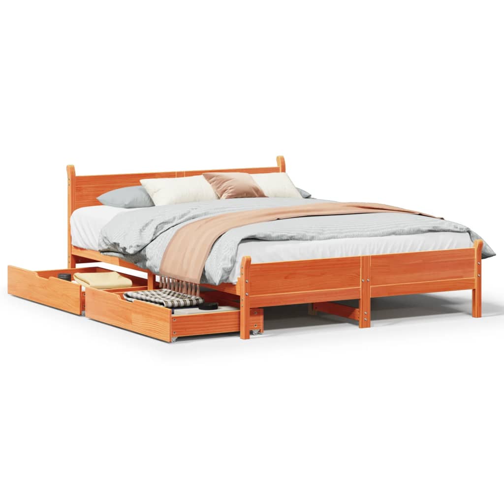 Bedframe Zonder Matras Massief Grenenhout