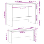 3-Delige Eettafel En Bankenset Bewerkt Hout Artisanaal