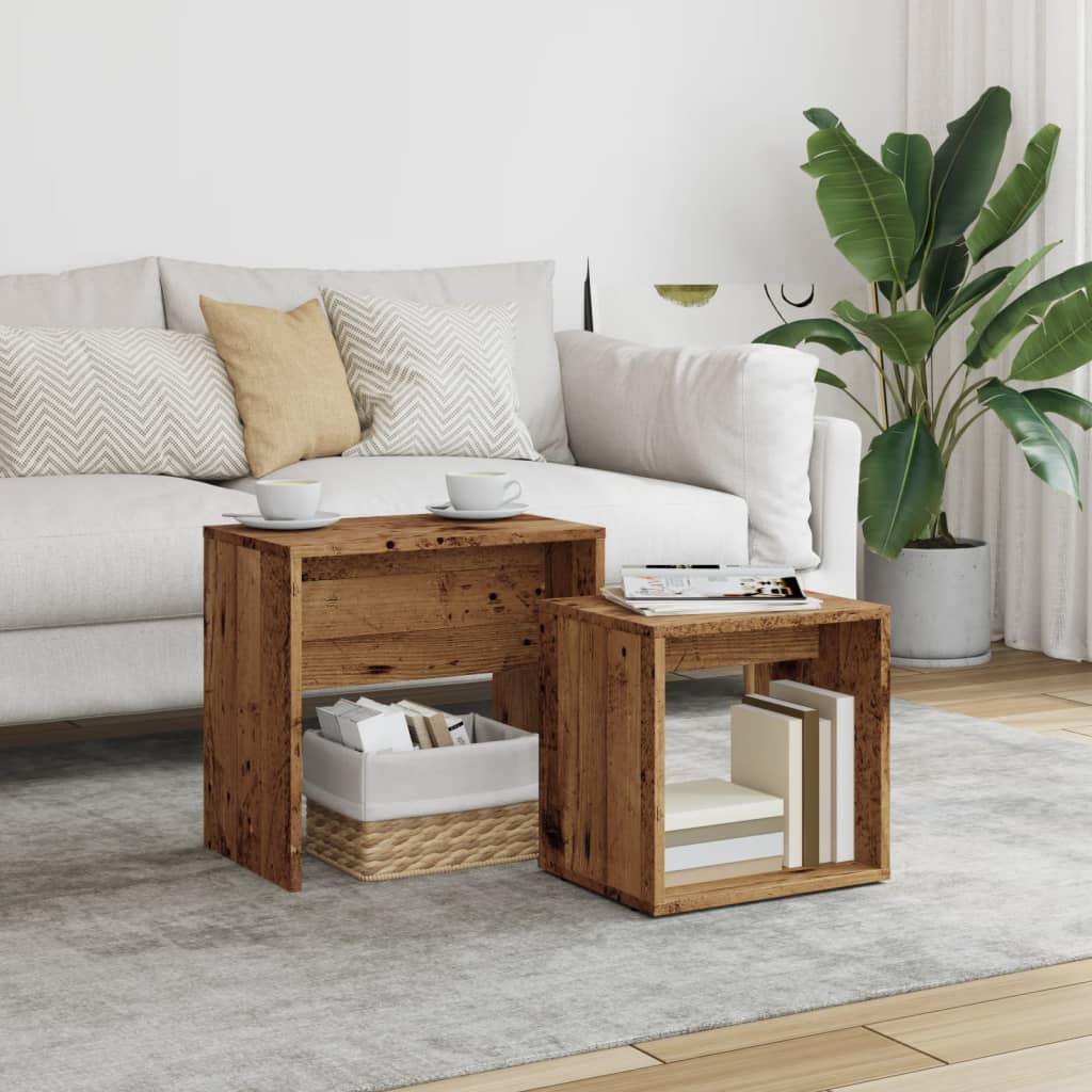 Salontafelset 48X30X45 Cm Bewerkt Hout