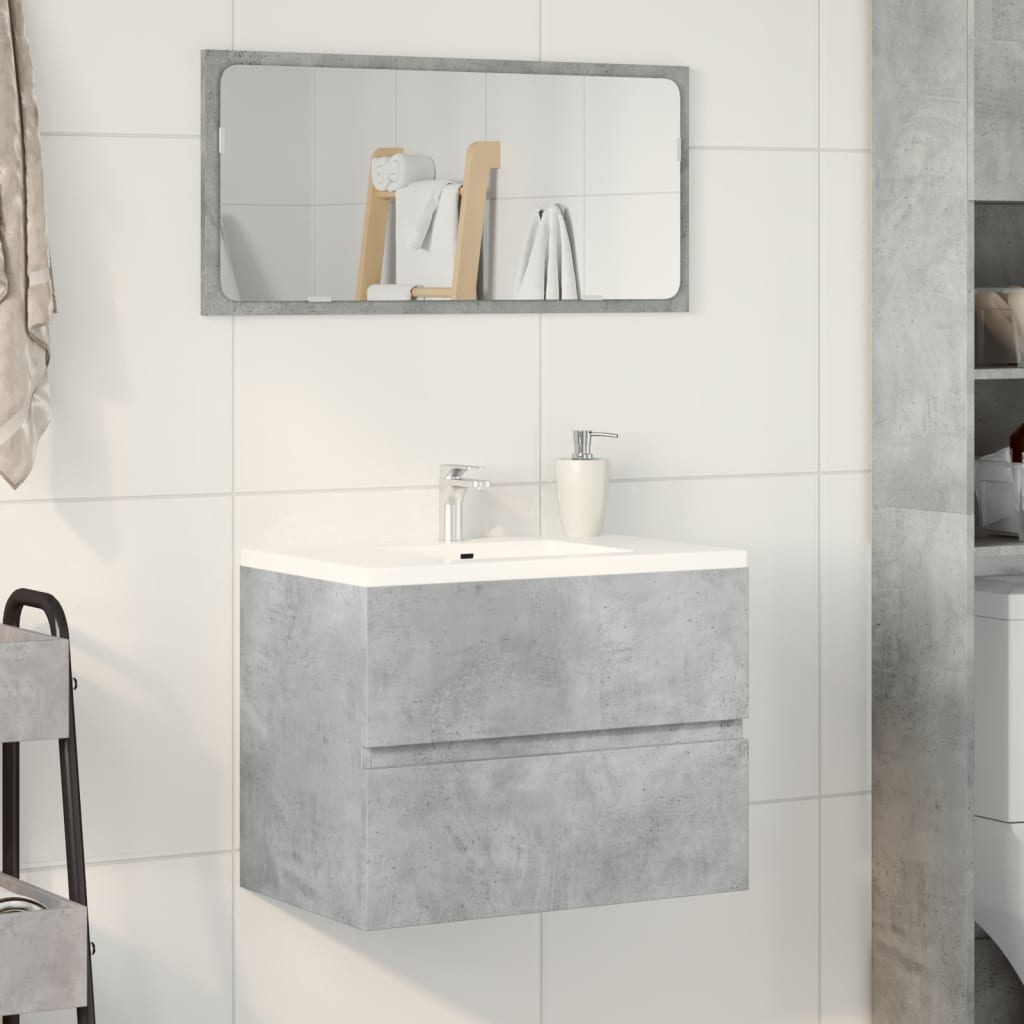 Badkamerkast 60X38,5X45 Cm Bewerkt Hout Betongrijs Lichtbruin