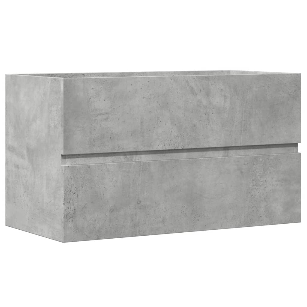 Badkamerwandkast 80X38,5X45 Cm Bewerkt Hout Betongrijs Oud Hout