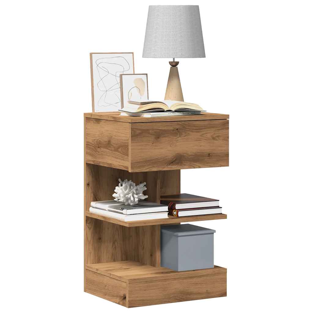 Nachtkastjes 40X35X65 Cm Bewerkt Hout Eiken