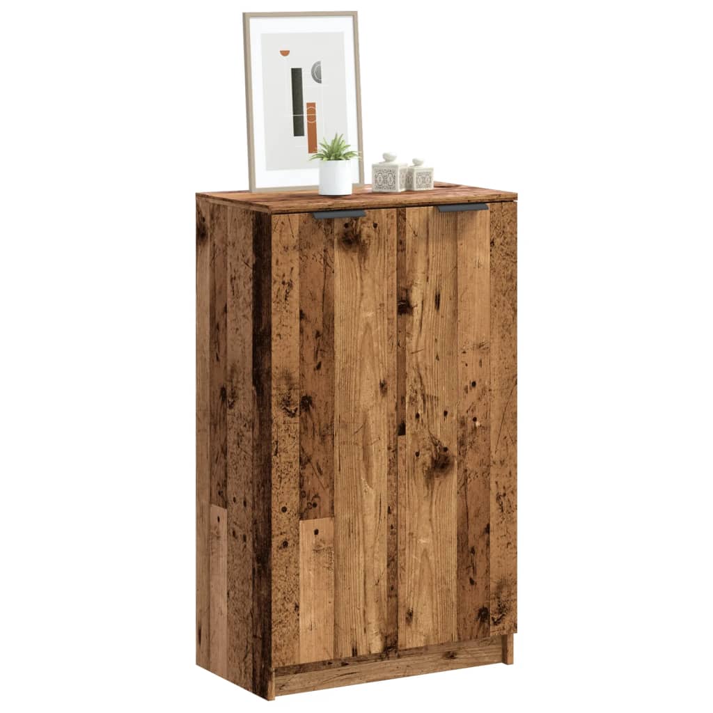 Schoenenkast 59X35X100,5 Cm Bewerkt Hout Oud Houtkleurig