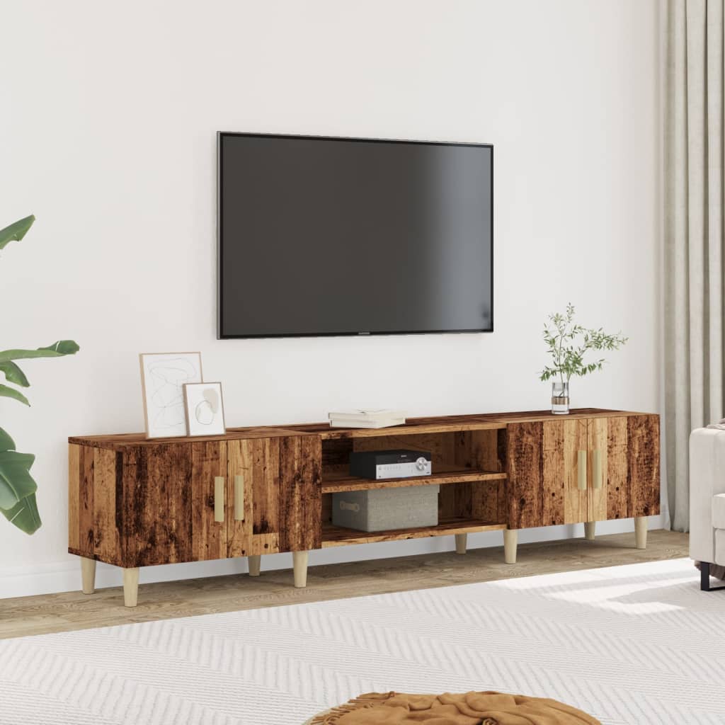 Tv-Meubel 180X31,5X40 Cm Bewerkt Hout Eikenkleurig
