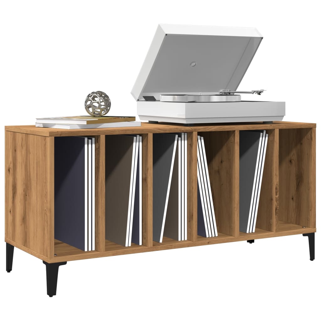 Platenkast 100X38X48 Cm Bewerkt Hout Eikenkleurig