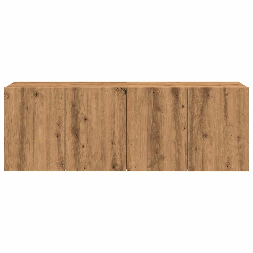 Tv-Meubels 2 St Wandgemonteerd 60X30X41Cm Artisanaal Eikenkleur