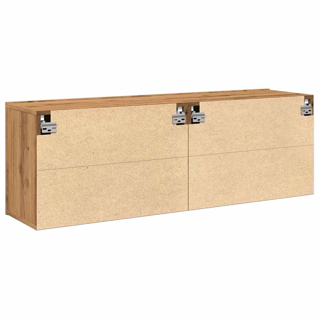 Tv-Meubels 2 St Wandgemonteerd 60X30X41Cm Artisanaal Eikenkleur