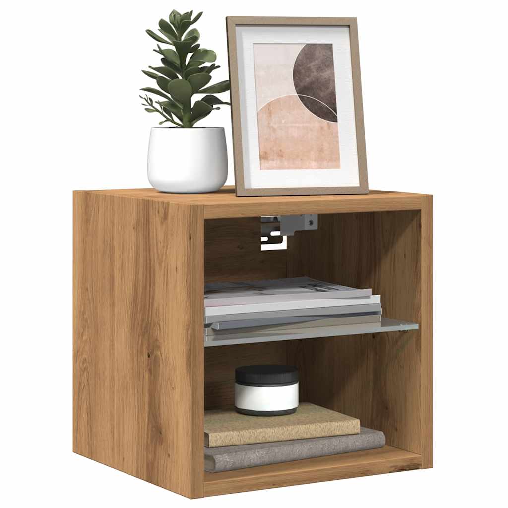 Tv-Wandmeubel Met Led-Verlichting 30X28,5X