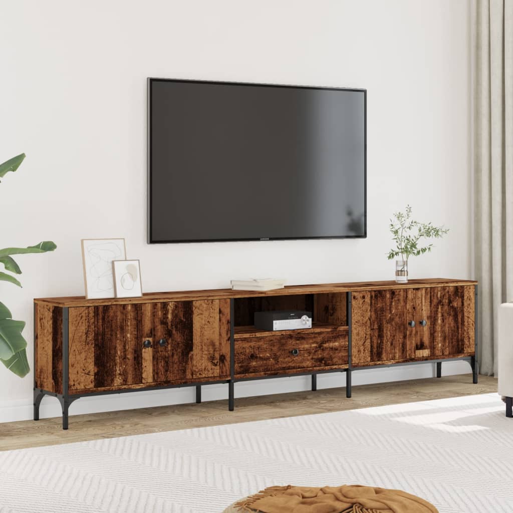 Tv-Meubel Met Lade 200X25X44 Cm Bewerkt Hout Kleur