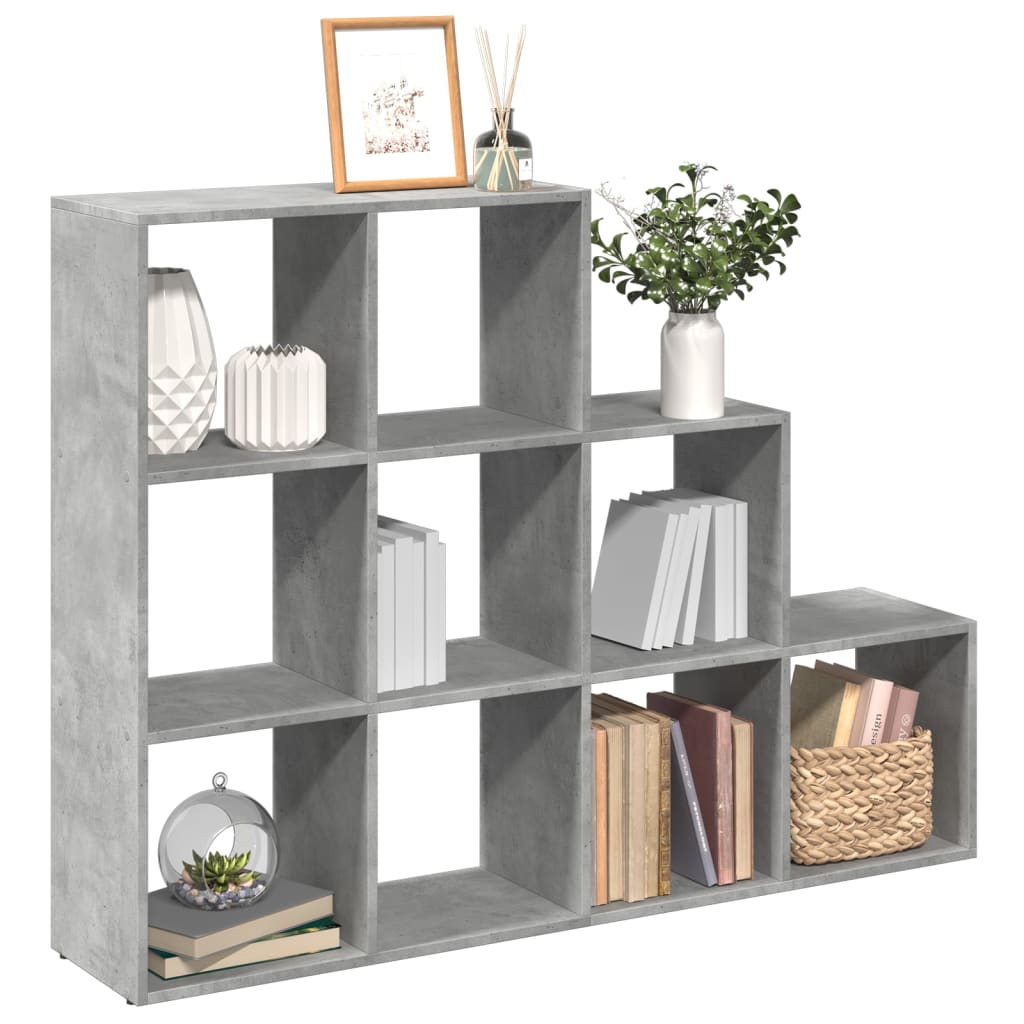 Kamerscherm / Boekenkast 3-Laags 137,5X29X103,5 Cm Hout Grijs Betongrijs