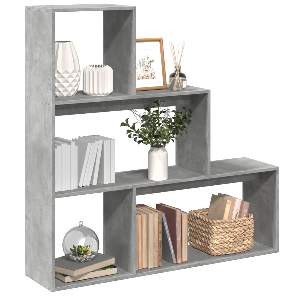 Kamerscherm / Boekenkast 4-Laags 143,5X29X143,5 Cm Hout Grijs