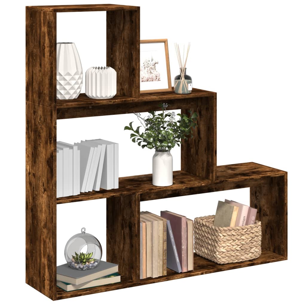 Kamerscherm / Boekenkast 4-Laags 143,5X29X143,5 Cm Hout Grijs