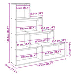 Kamerscherm / Boekenkast 4-Laags 143,5X29X143,5 Cm Hout Grijs