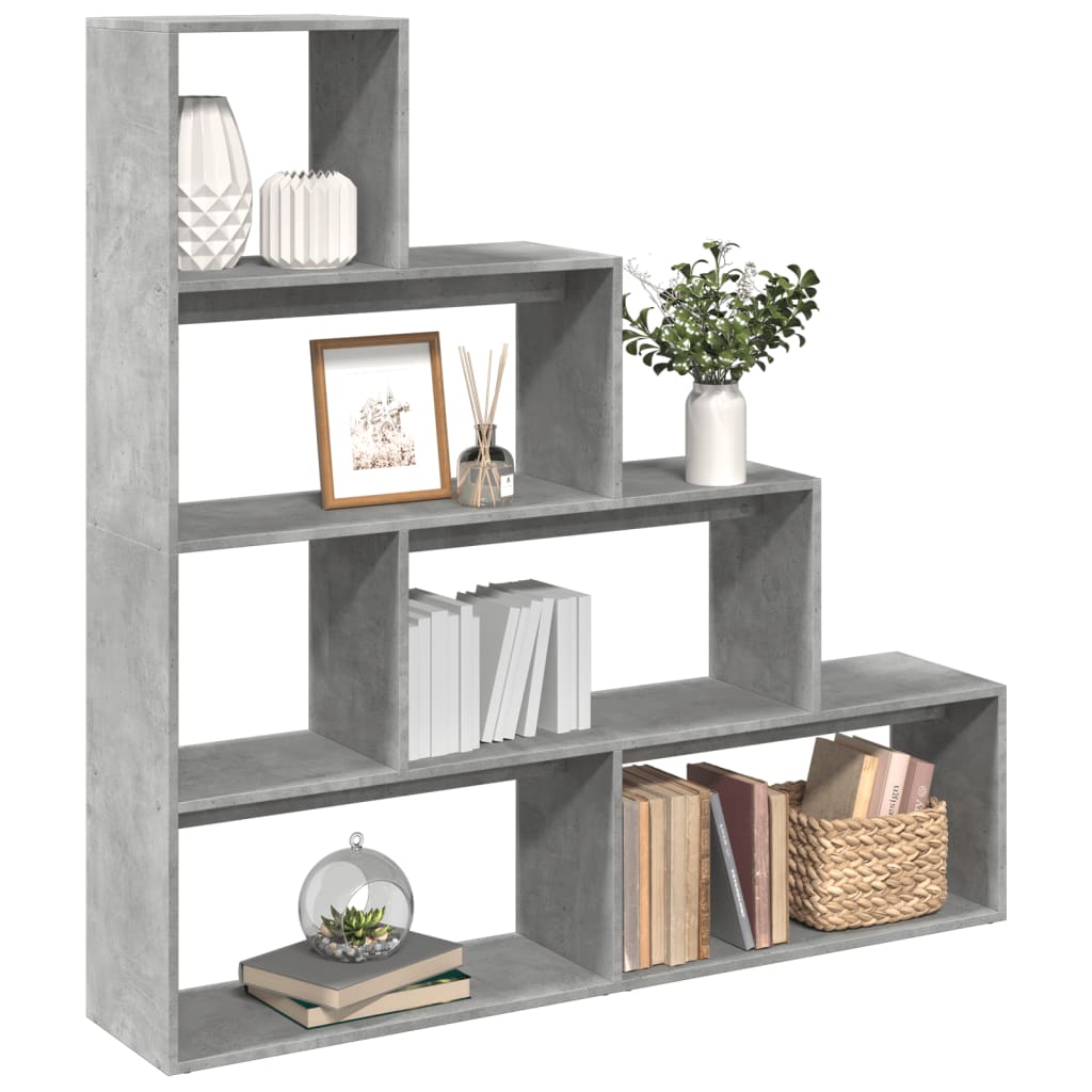 Kamerscherm / Boekenkast 4-Laags 143,5X29X143,5 Cm Hout Grijs