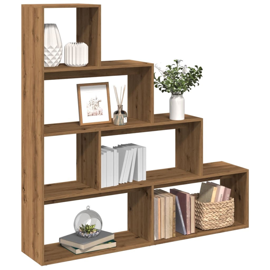 Kamerscherm / Boekenkast 4-Laags 143,5X29X143,5 Cm Hout Grijs