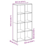 Kamerscherm / Boekenkast 69,5X29X137,5 Cm Hout Kleur Oud Hout