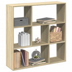 Boekenkast 132X29X141,5 Cm Bewerkt Hout Kleurig Sonoma Eiken
